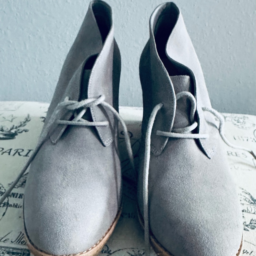 Cole Haan Gray Suede Lace-Up Desert Boots